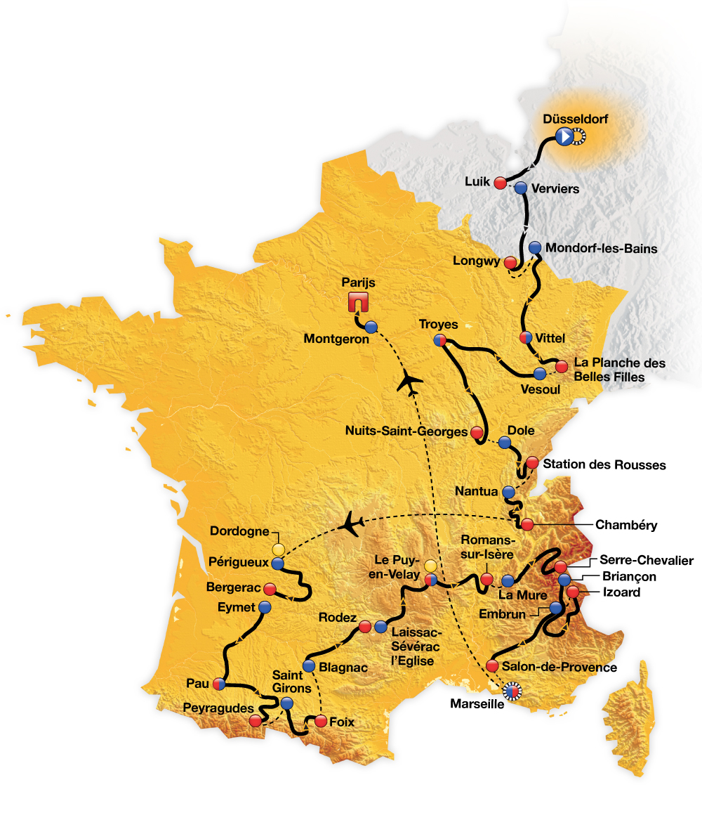 Routekaart Tour de France